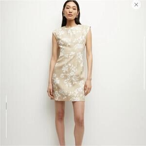 Veronica Beard Beige Khaki Rosedale Floral Linen Blend Sheath Dress NWT Size 8